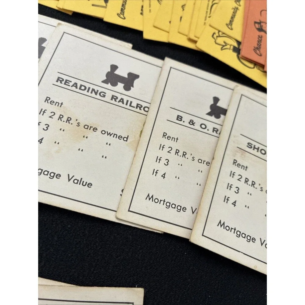 1973 Monopoly Game Property Title Deed Community Chance Cards Replacement Parts